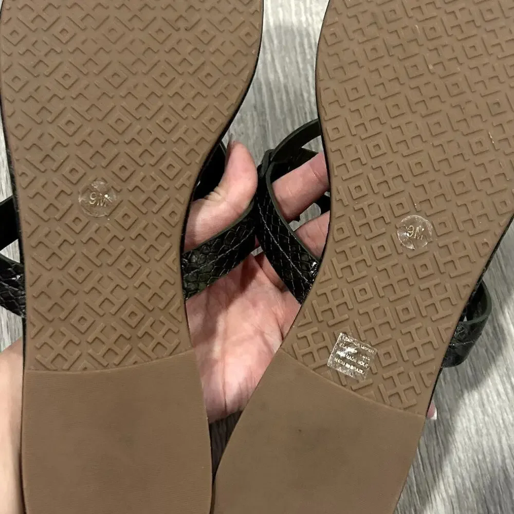 Tory Burch Metal Miller Slide Leccio Roccia / Gold Sandal Size 9